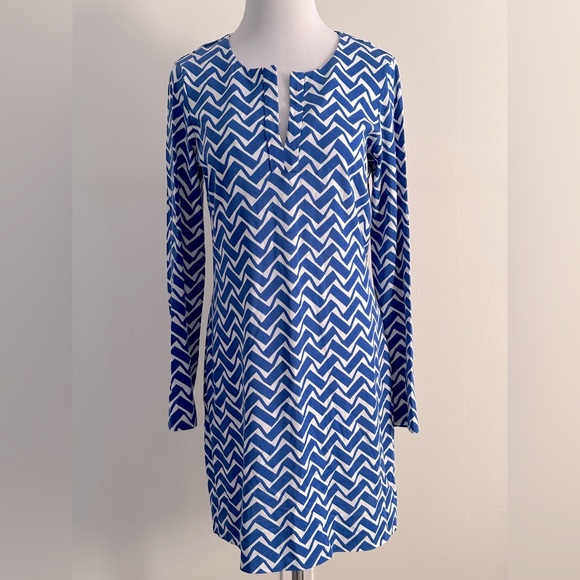 DIANE VON FURSTENBERG || Reina Chevron Printed Dress. Sz. 8 - Picture 3 of 15